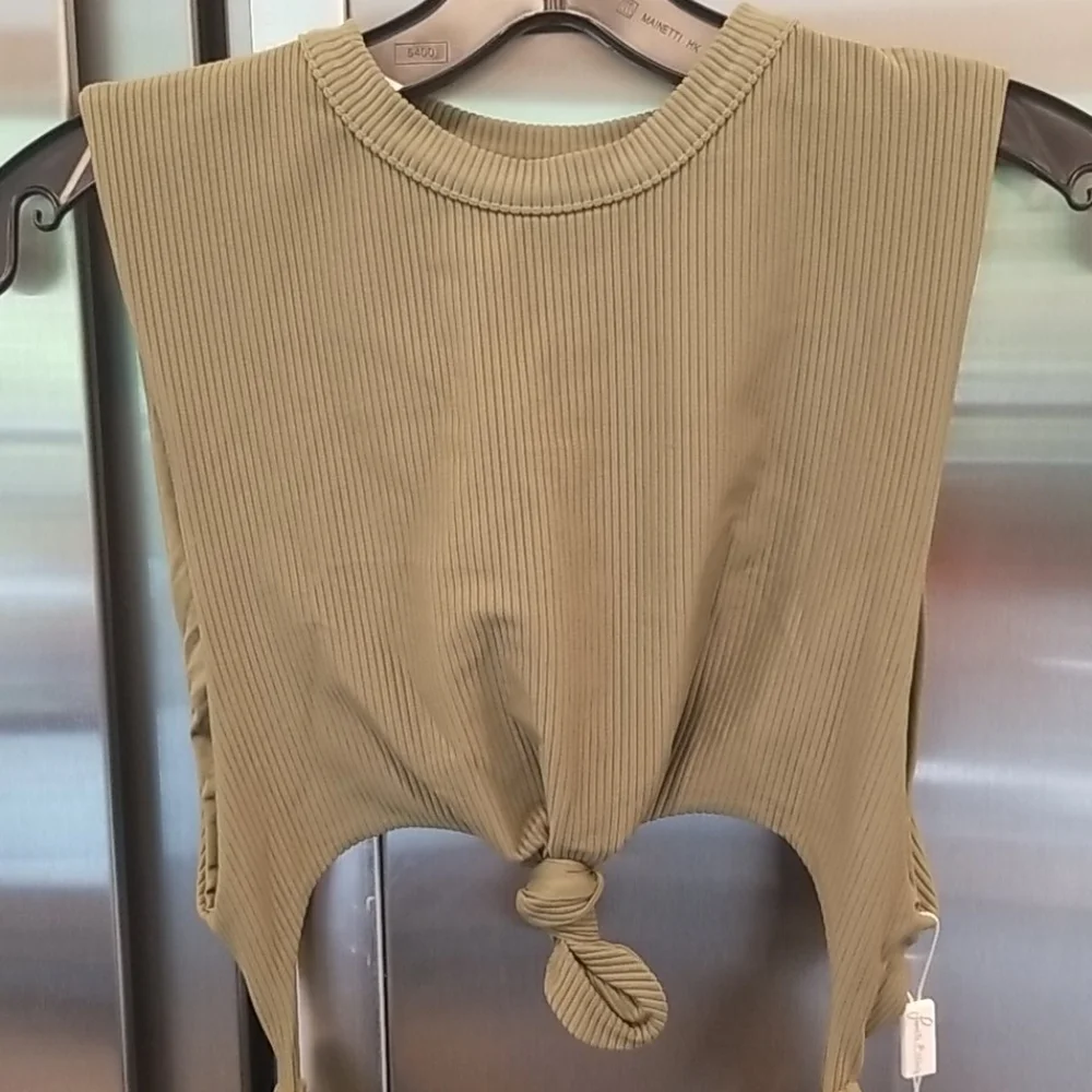 💕FRANKIE'S BIKINIS💕 Blake Ribbed One Piece Swimsuit Olive Green Large L NWT